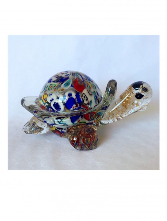 Small Glass Turtle with flower